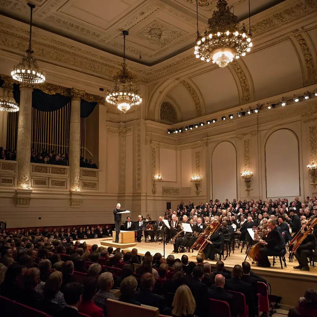 A candlelit evening concert in the château’s grand hall, with a string quartet performing for an attentive audience.